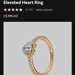 Pandora Elevated Heart Ring - 14k Gold